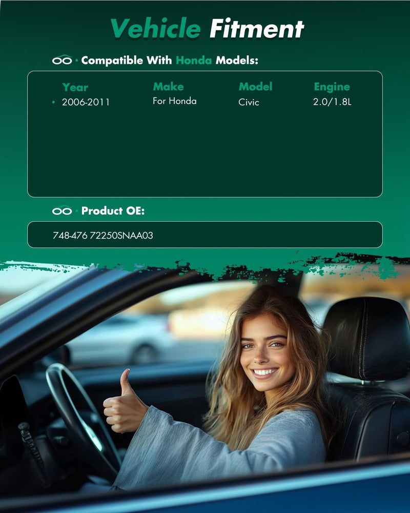 SCITOO منظم نافذة كهربائية جانبية أمامية يسار مع محرك بديل لسيارة هوندا سيفيك 2006-2011، استبدال# 748-476 - Image 2